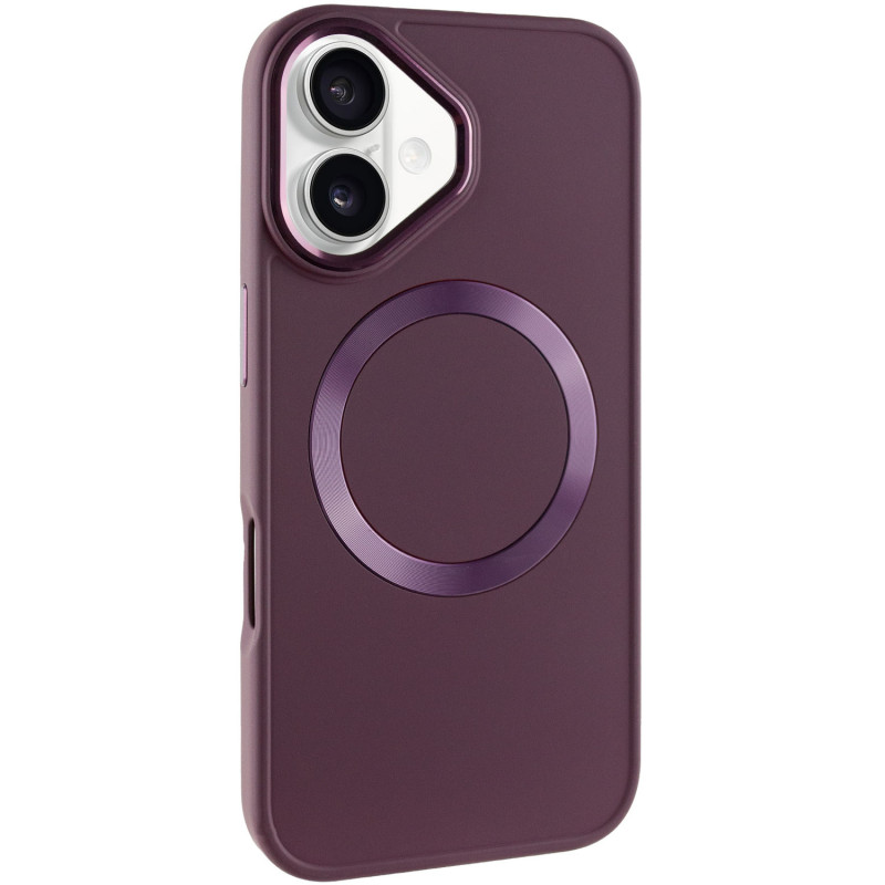 TPU чохол Bonbon Metal Style with Magnetic safe на Apple iPhone 16 (6.1") (Бордовий / Plum)