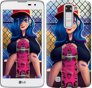 

Чехол Прикольная девочка со скейтбордом для LG K8 K350E 618273