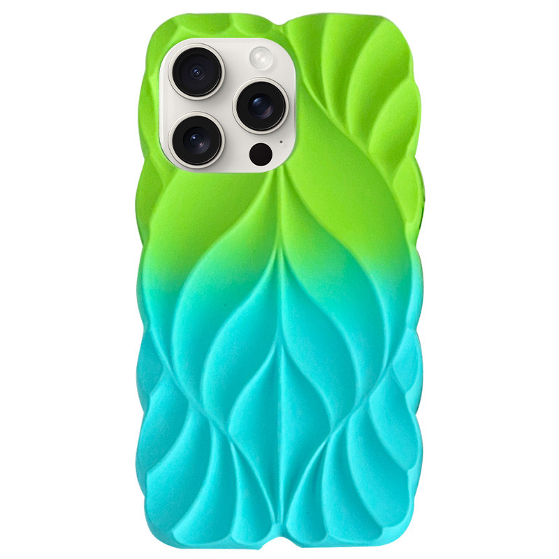 TPU чохол Leaf на Apple iPhone 16 Pro Max (6.9") (Green / Aqua)