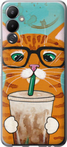 Чохол Зеленоокий кіт в окулярах на Tecno Pova 4 LG7n