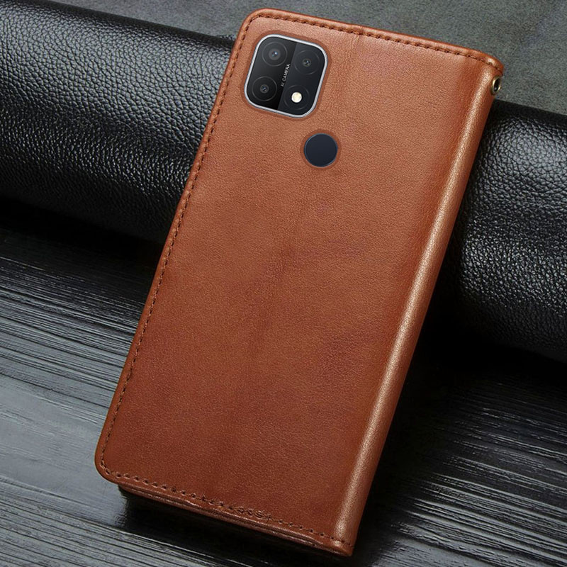 Купити Шкіряний чохол-книжка GETMAN Gallant (PU) для Oppo A15s / A15 (Коричневий) на vchehle.ua