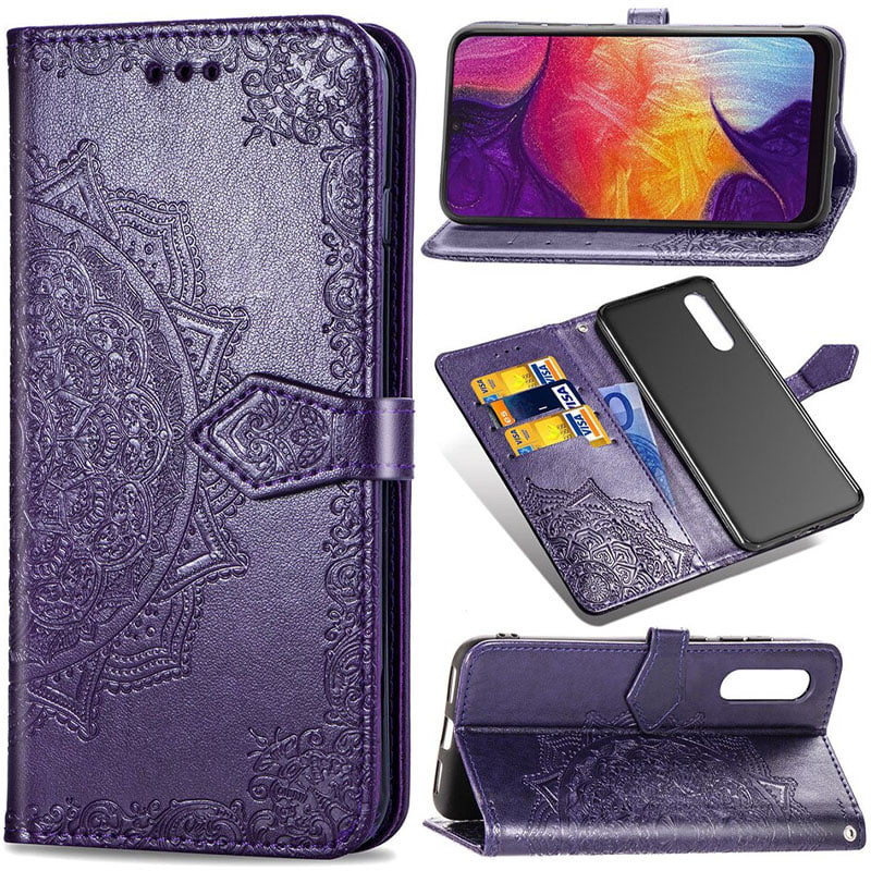 Фото Кожаный чехол (книжка) Art Case с визитницей для Samsung Galaxy A50 (A505F) / A50s / A30s (Фиолетовый) на vchehle.ua