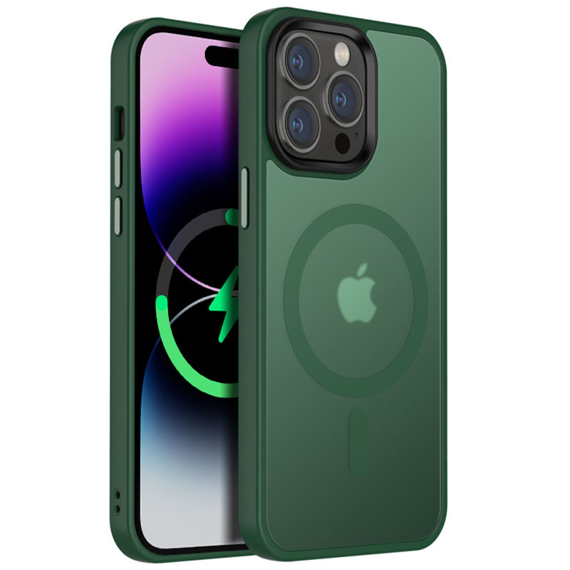 TPU+PC чохол Metal Buttons with Magnetic Safe Colorful на Apple iPhone 12 Pro Max (6.7") (Зелений)