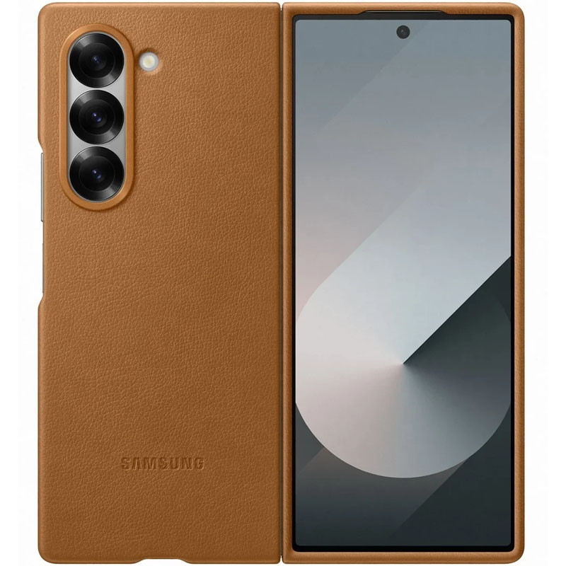 Кожаный чехол Leather Case (AAA) для Samsung Galaxy Z Fold6 (Brown)