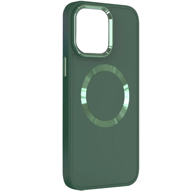 TPU чохол Bonbon Metal Style with Magnetic safe на Apple iPhone 14 (6.1") (Зелений / Pine green)