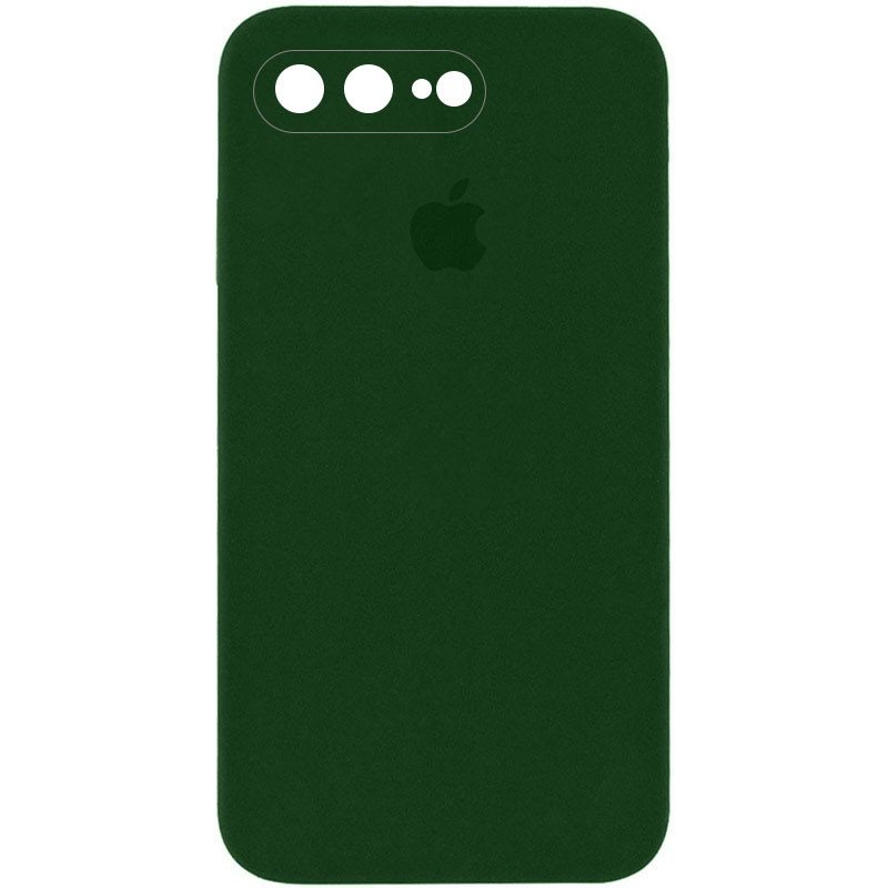 Чохол Silicone Case Square Full Camera Protective (AA) на Apple iPhone 7 plus / 8 plus (5.5") (Зелений / Army green)