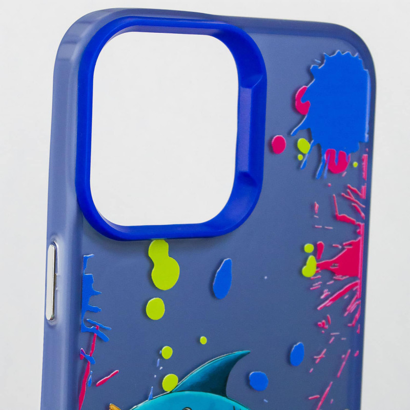 TPU+PC чохол TakiTaki Graffiti magic glow на Apple iPhone 12 Pro / 12 (6.1") (Fishcat / Blue) в магазині vchehle.ua