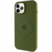 Чохол Silicone Case Full Protective (AA) with Magnetic Safe на Apple iPhone 12 Pro Max (6.7") (Зелений / Dark Olive)