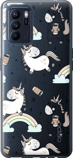 

Чехол Единорог и кофе для Oppo Reno6 Z 1607413