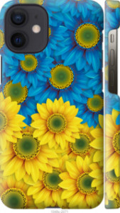 Чохол Жовто-блакитні квіти на iPhone 12 Mini