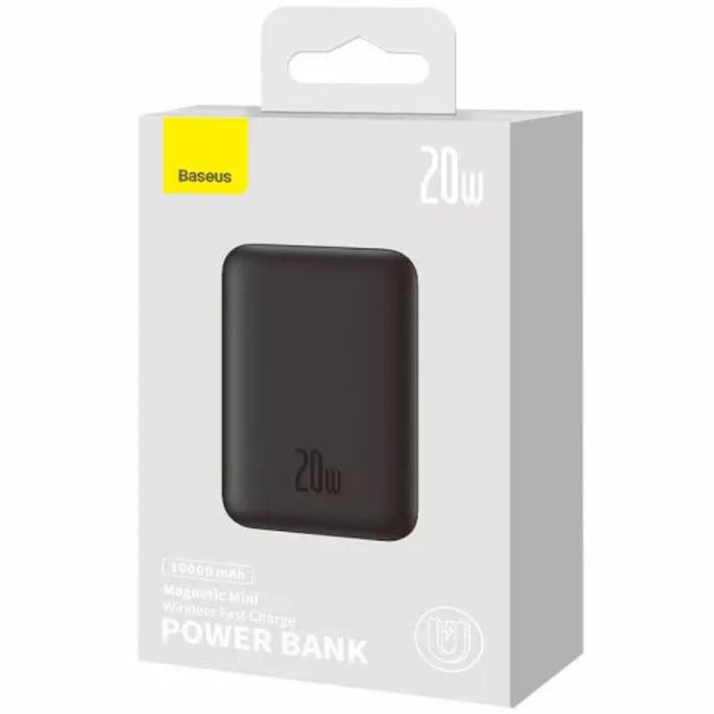 Портативное зарядное устройство Power Bank Baseus Magnetic Mini 20W c БЗУ 10000 mAh (PPCX070001) (Black) в магазине vchehle.ua