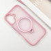 Фото TPU+PC чохол Metal Buttons with Magnetic Safe Colorful HQ Ring для Apple iPhone 16 (6.1") (Pink) на vchehle.ua