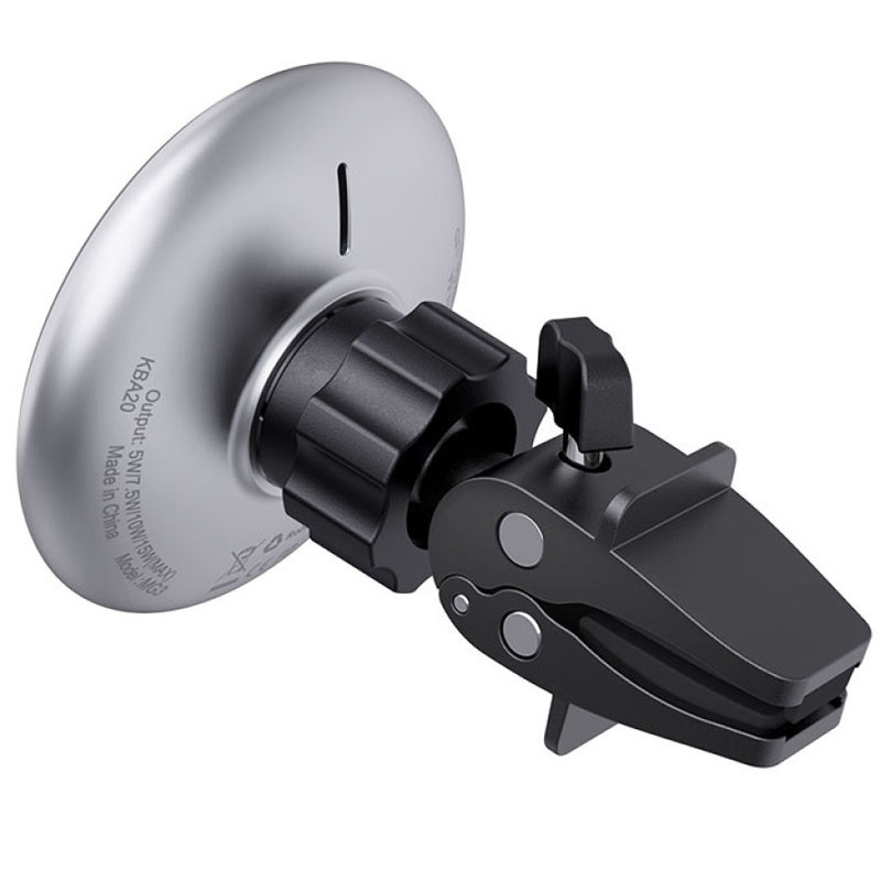 Фото Автодержатель с БЗУ Acefast D3 magnetic wireless 15W (Silver) в магазине vchehle.ua