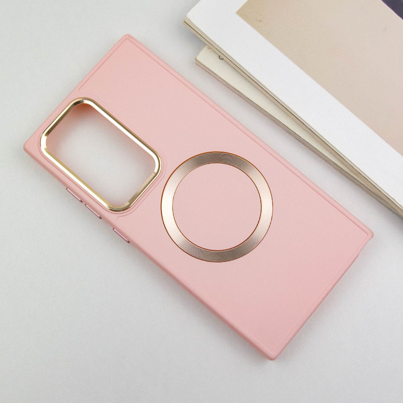 Фото TPU чехол Bonbon Metal Style with Magnetic safe для Samsung Galaxy S24 Ultra (Розовый / Light Pink) в магазине vchehle.ua