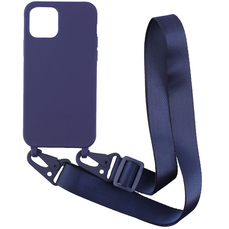 

Чохол Crossbody з довгим кольоровим ремінцем на Apple iPhone 11 (6.1") (Синій) 1187216