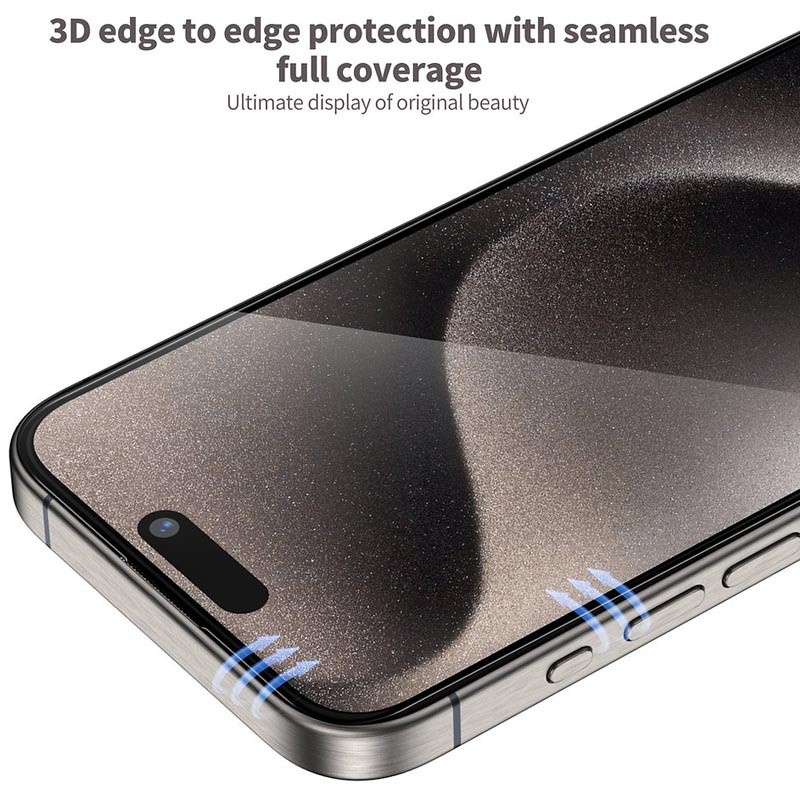 Захисне 3D скло Blueo Hot Bending на Apple iPhone 15 Pro Max (6.7") (Чорний) в магазині vchehle.ua