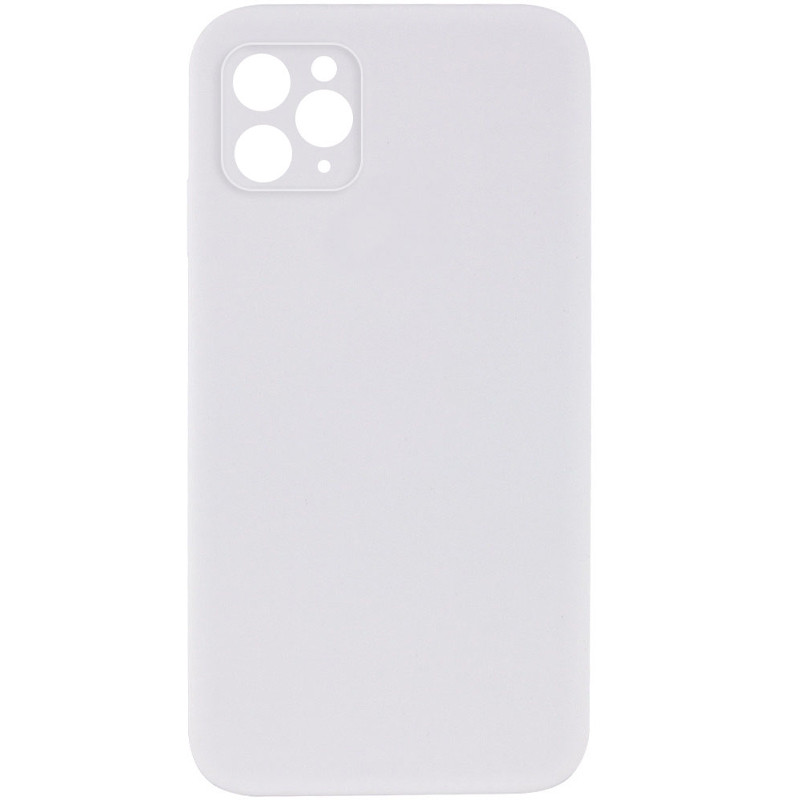 Silicone Case Square Full Camera Protective (AA) NOLOGO для Apple iPhone 11 Pro Max (6.5") (Белый / White)