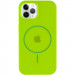 Фото Чехол Silicone Case Full Protective (AA) with Magnetic Safe для Apple iPhone 11 Pro Max (6.5") (Салатовый / Neon green) на vchehle.ua