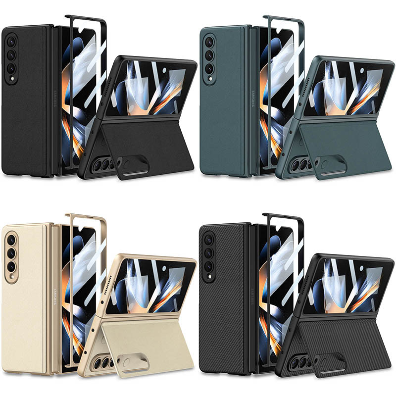Кожаный чехол GKK 360 + Glass с подставкой для Samsung Galaxy Z Fold4