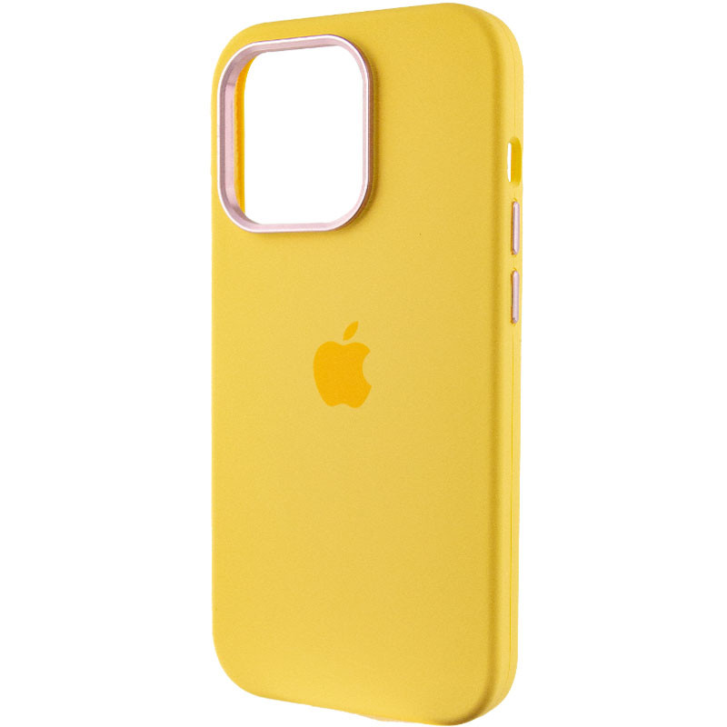 Фото Чохол Silicone Case Metal Buttons (AA) на Apple iPhone 14 Pro (6.1") (Эстетический дефект / Жовтий / Sunglow) в маназині vchehle.ua