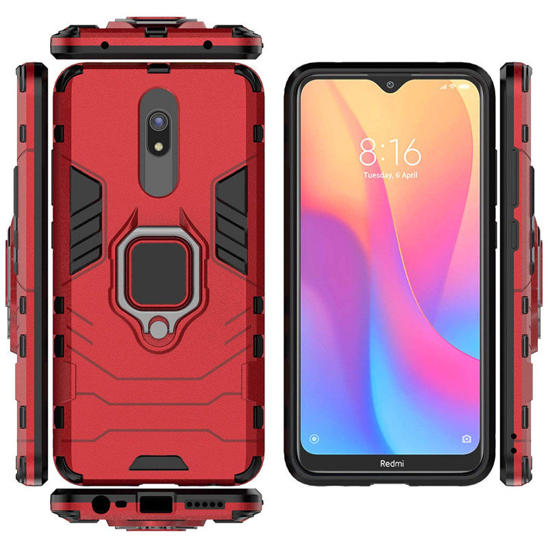 Фото Ударопрочный чехол Transformer Ring for Magnet для Xiaomi Redmi 8 / 8A (Красный / Dante Red) в магазине vchehle.ua