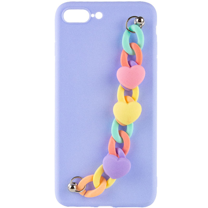 Чохол Chained Heart з підвісним ланцюжком на Apple iPhone 7 plus / 8 plus (5.5") (Блакитний)