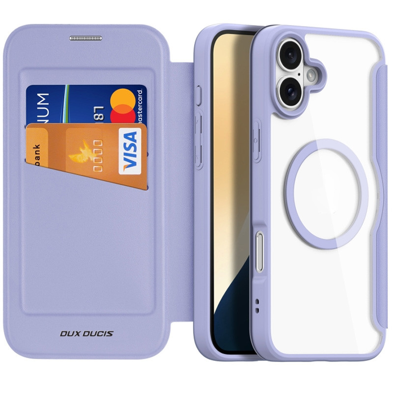 Чехол-книжка Dux Ducis Skin X Pro with Magnetic safe для Apple iPhone 16 (6.1") (Purple)