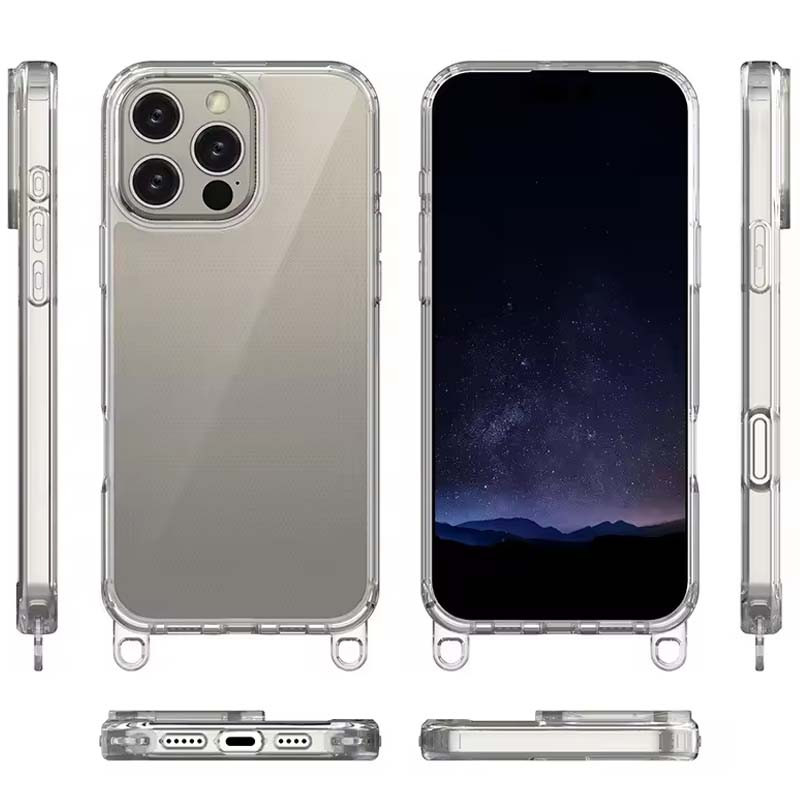 Чохол TPU Transparent with Straps на Apple iPhone 12 Pro Max (6.7") (Clay) в магазині vchehle.ua