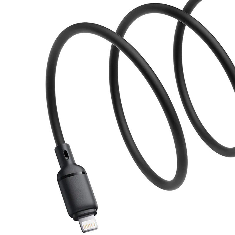 Фото Дата кабель Baseus Silky Series OS Fast Charging USB to Lightning 2.4A (1m) (P1037770) (Cluster Black) на vchehle.ua