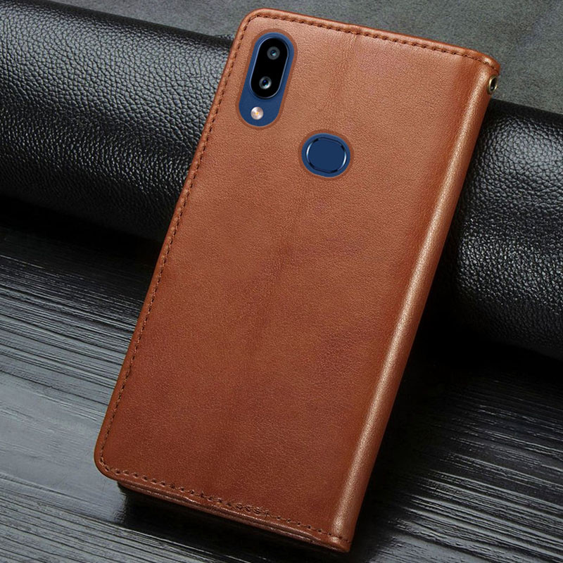 Купити Шкіряний чохол-книжка GETMAN Gallant (PU) для Samsung Galaxy A10s (Коричневий) на vchehle.ua