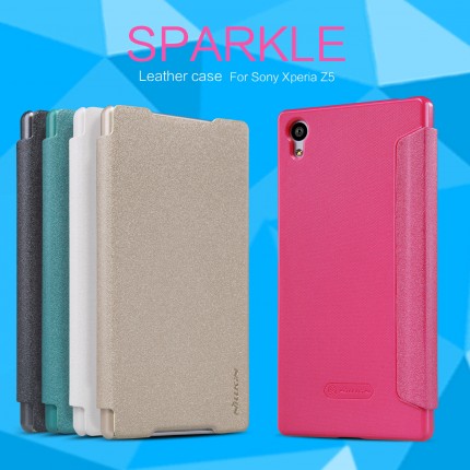 Кожаный чехол (книжка) Nillkin Sparkle Series для Sony Xperia Z5