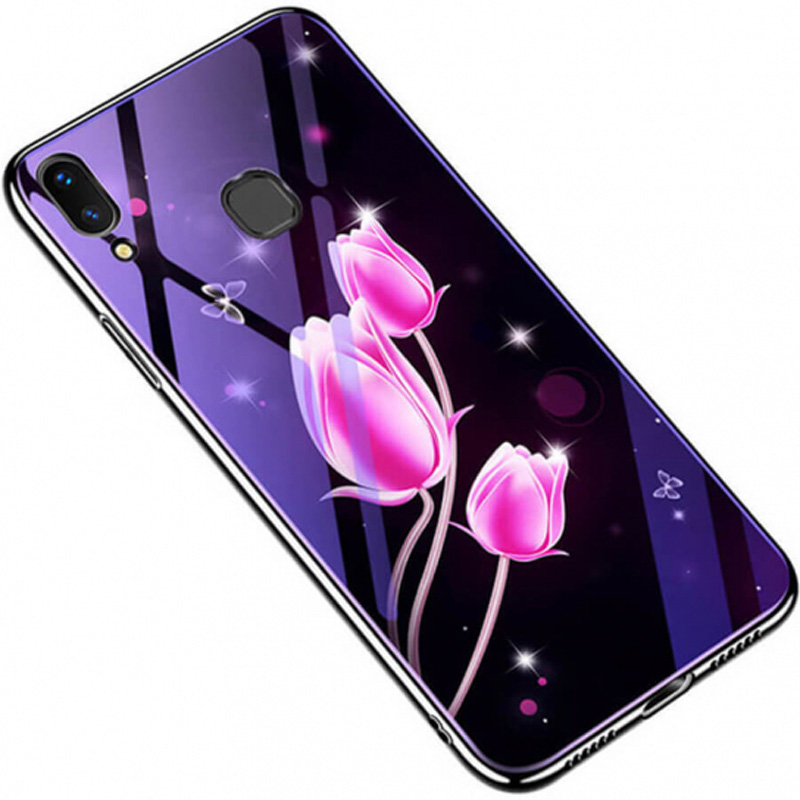 

TPU+Glass чехол Fantasy с глянцевыми торцами для Samsung Galaxy M20 (Тюльпаны) 707342