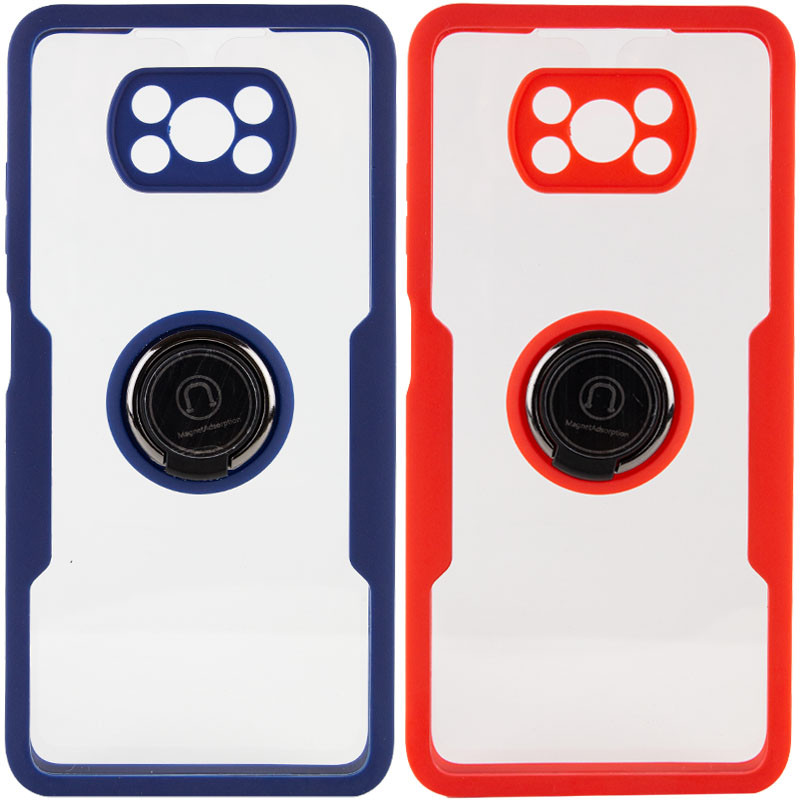 TPU+PC чехол Crystal Ring 360 для Xiaomi Poco X3 NFC / Poco X3 Pro