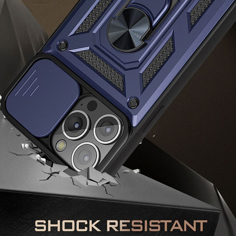 Фото Ударостійкий чохол Camshield Serge Ring на Apple iPhone 11 Pro Max (6.5") (Синій) в маназині vchehle.ua