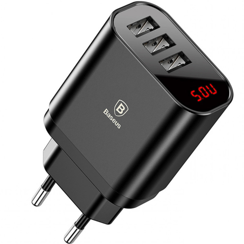 СЗУ Baseus Mirror Traveler Intelligent Digital Display 3.4A 3USB