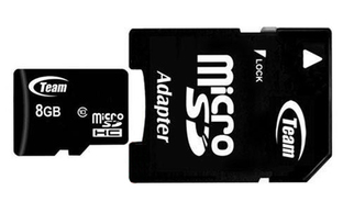 Карта памяти Team microSDHC 8 GB Card Class 10 + SD adapter