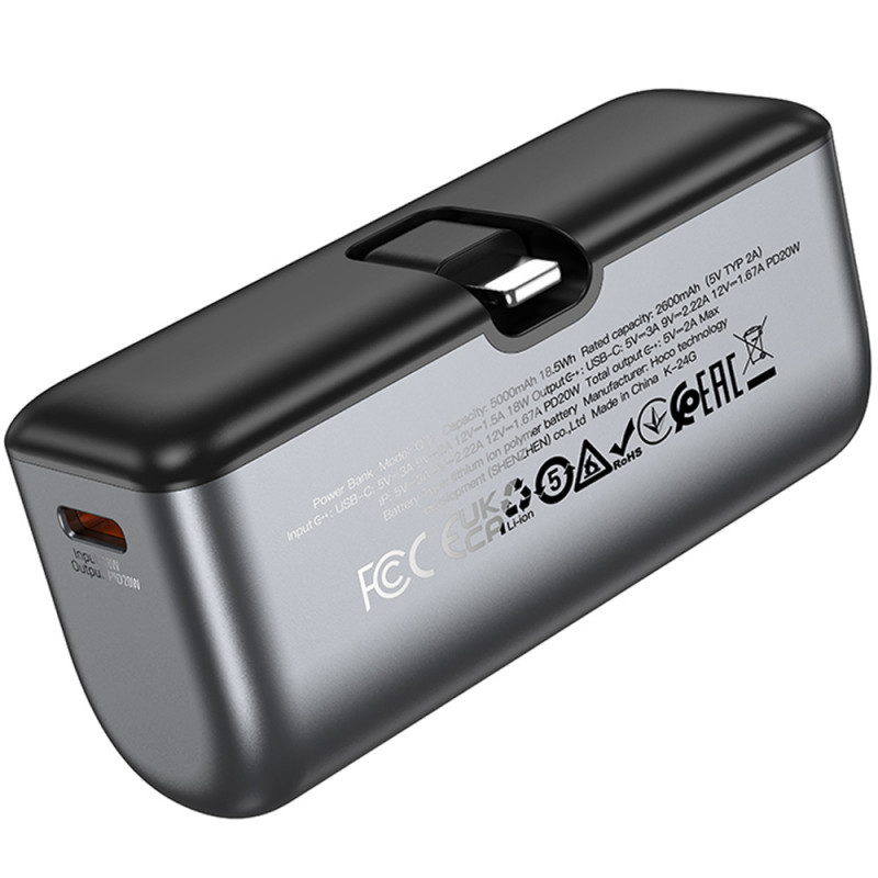 Портативное ЗУ Power Bank Hoco Q31 Ingenious PD20W Lightning 5000 mAh (Black) в магазине vchehle.ua