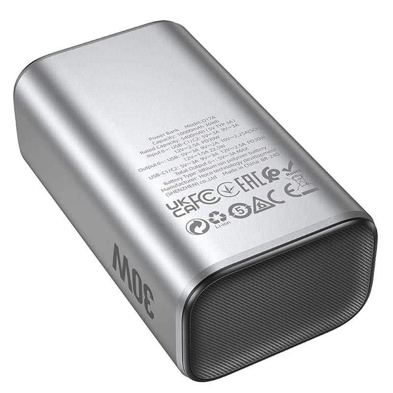 Портативное ЗУ Power Bank Hoco Q17A Electric PD30W 10000 mAh (Silver) в магазине vchehle.ua