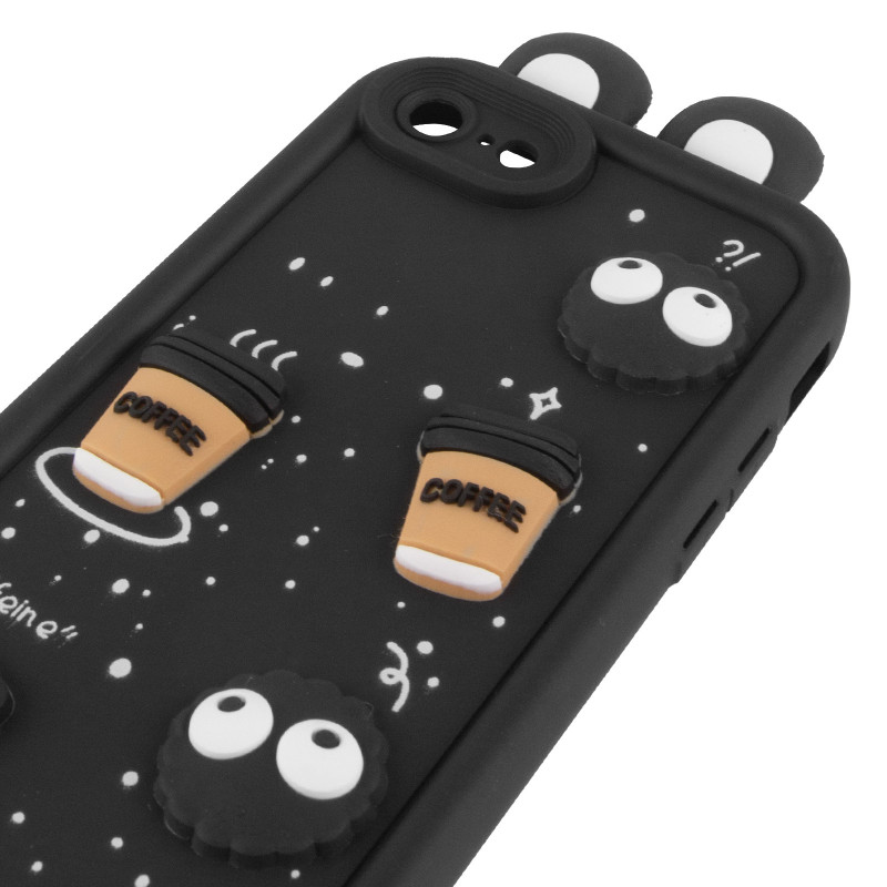 Чехол TPU Toys Case with Ears для Apple iPhone 7 / 8 / SE (2020) / SE (2022) (4.7") (Black) в магазине vchehle.ua