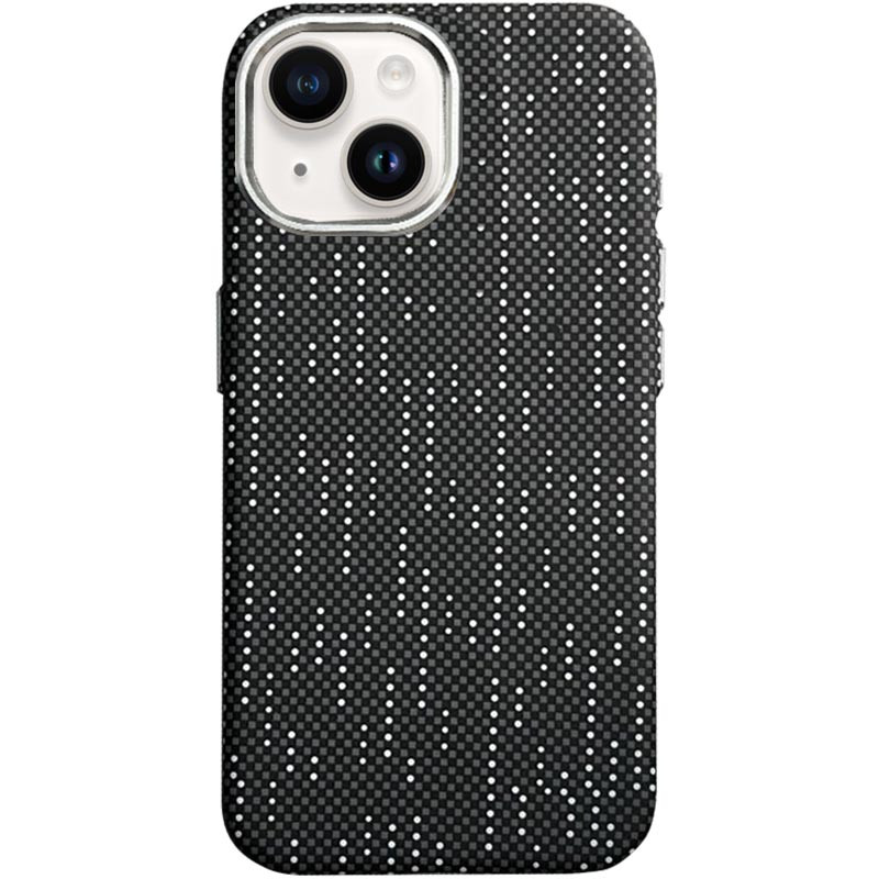 Пластикова накладка Kevlar with Magnetic Safe на Apple iPhone 14 (6.1") (White line)