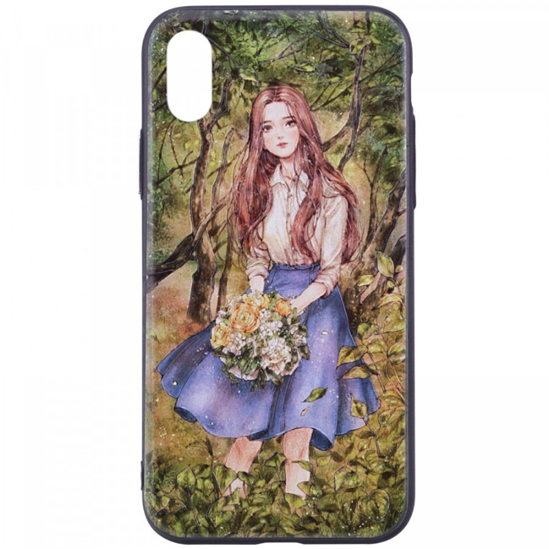 

TPU+PC чохол YCT картина для iPhone XS (5.8") (Дівчинка в саду) 542233