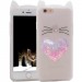 Силиконовый чехол Love Cat 3D для Apple iPhone 6/6s plus (5.5") (Белый)