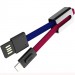 Дата кабель Hoco U36 Mascot USB to Lightning (2.1A) (20см) (Красный / Синий) в магазине vchehle.ua