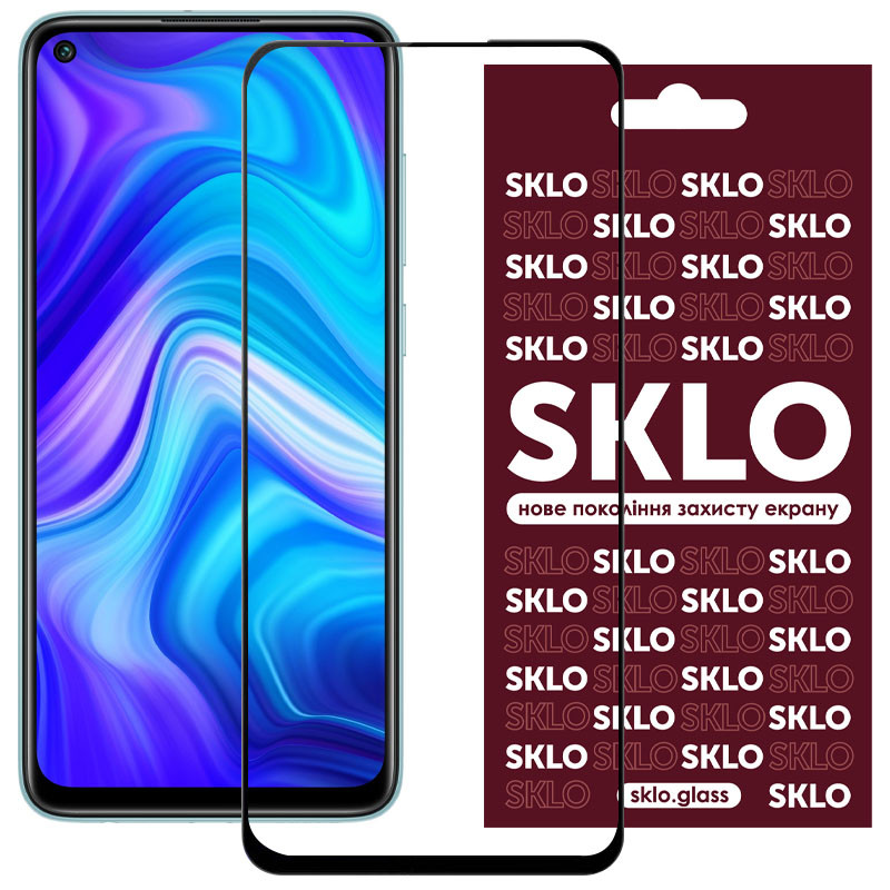 Захисне скло SKLO 3D на Xiaomi Redmi Note 9 / Redmi 10X / Note 9T / Note 9 5G (Чорний)