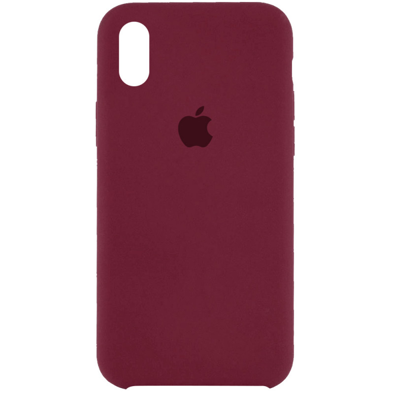 Чохол Silicone Case (AA) на Apple iPhone X (5.8") / XS (5.8") (Бордовий / Plum)