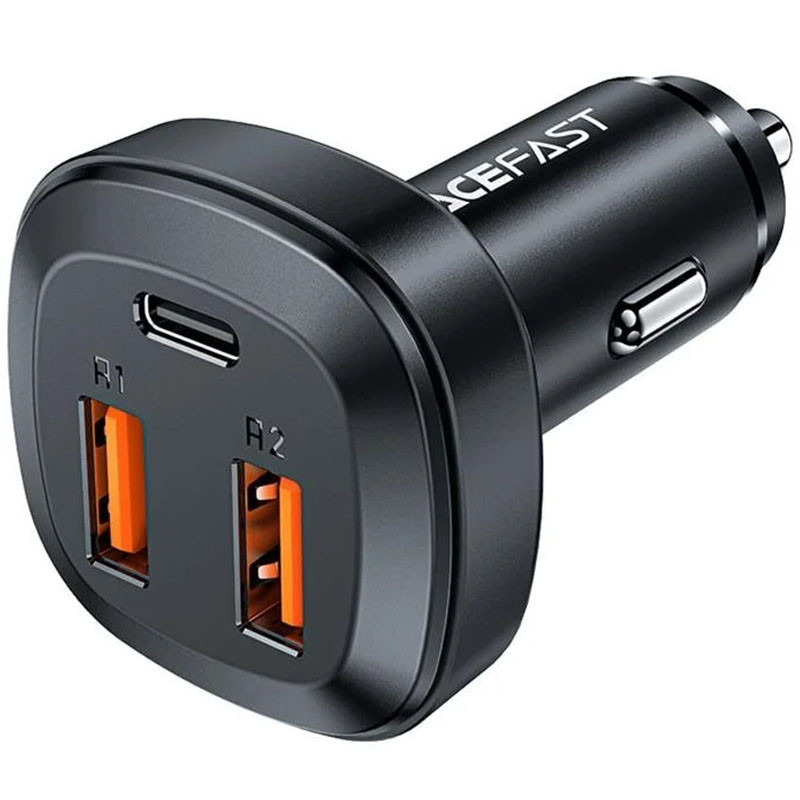 Фото АЗУ Acefast B9 66W (2USB-A+USB-C) three port metal car charger (Black) на vchehle.ua