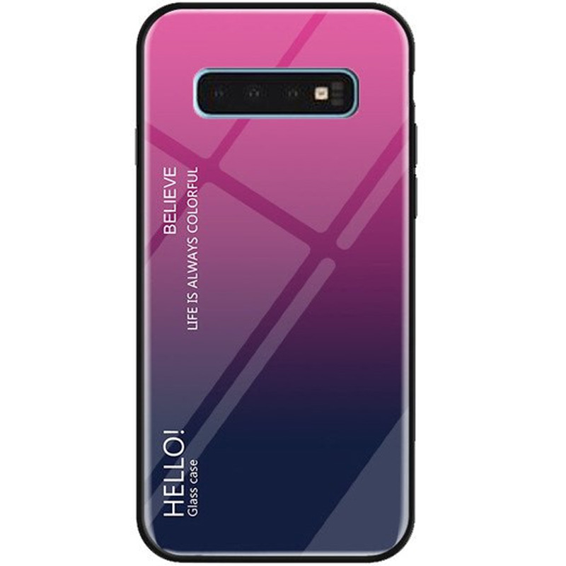 

TPU+Glass чехол Gradient HELLO для Samsung Galaxy S10 (Малиновый) 686302
