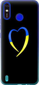 Чехол Жёлто-голубое сердце для Tecno Spark 4 Lite