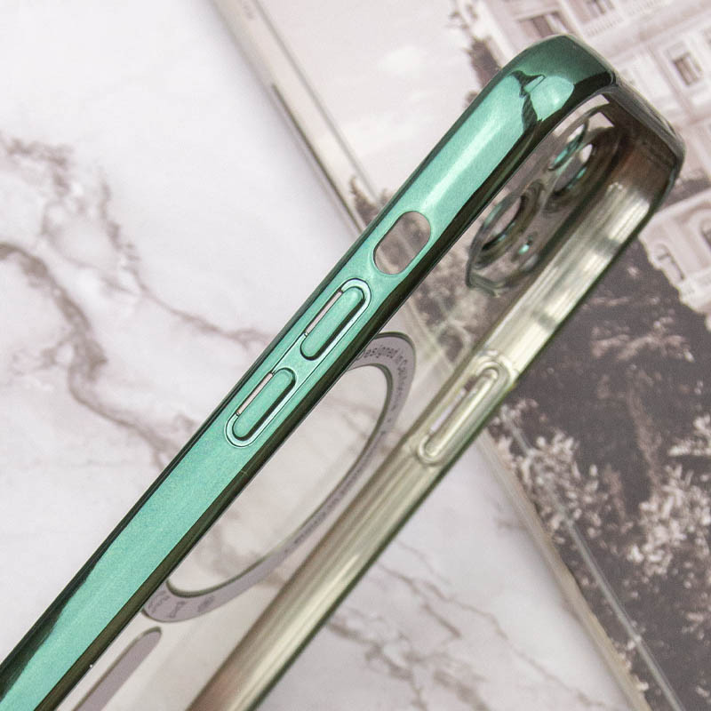 Купить TPU чехол Fibra Chrome with Magnetic safe для Apple iPhone 14 Pro (6.1") (Green) на vchehle.ua