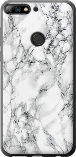 Чохол Мармур білий на Huawei Y7 Prime 2018